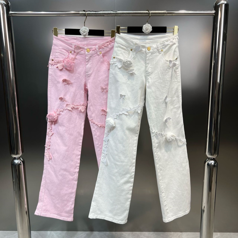 Women's Jeans BORVEMAYS 2023 Spring Summer Hole Personality Loose High Waist Solid Color Allmatch Street Straightleg Pants WZ1424 230821