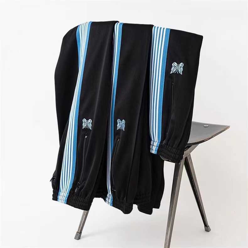 Men's Jackets Green Blue Needles Jackets Men Women High Street Embroidery Butterfly Needles Track Jacket Outerwear Stripe AWGE Coats J230821