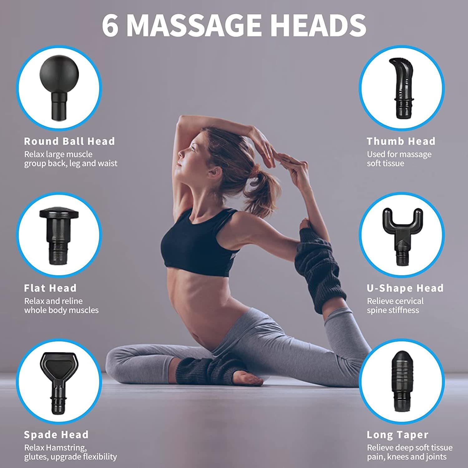 Full Body Massager Fascial Massage Gun Electric Percussion Pistol Massager For Body Neck Back Deep Tissue Muscle Relaxation Pain Relief Fitness 230821