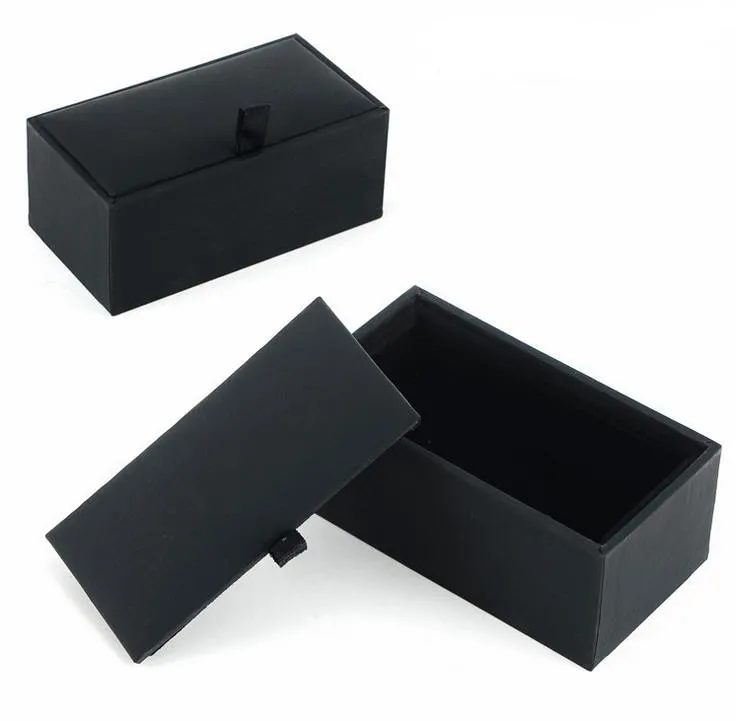 100pcslot Black Cufflink Box Gift Case Holder Jewelry Packaging Boxes Organizer BlackZZ