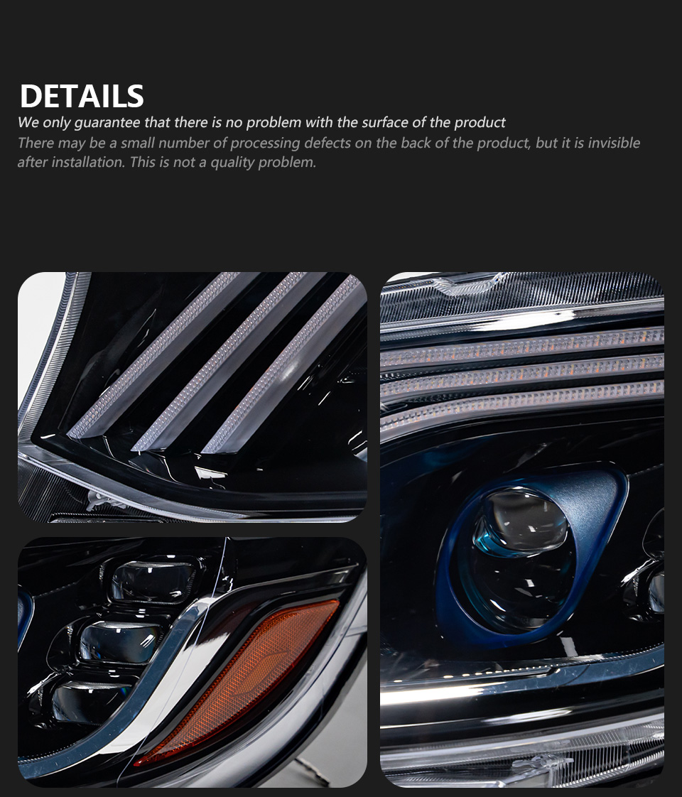 For Benz Sprinter 20 18-2023 Headlights Maybach Style Head Lamp Daytime Running Lights Turn Signal Accessory