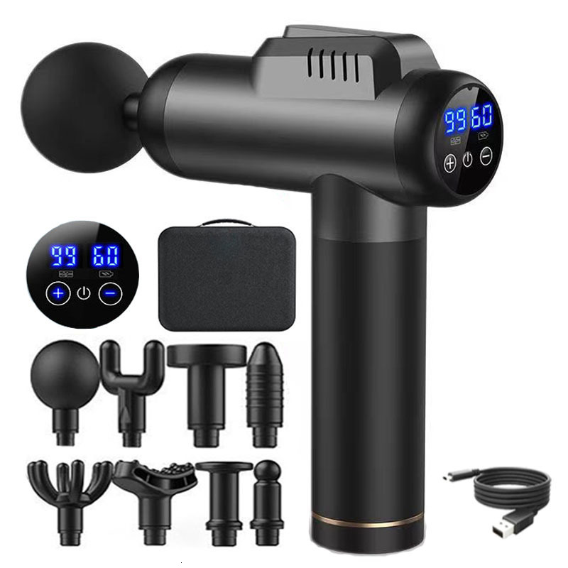 Full Body Massager Massage Gun Professional Electric Deep Tissue Muscle Body Back Neck Massager Relaxation Pain Relief Fascia Gun 230821