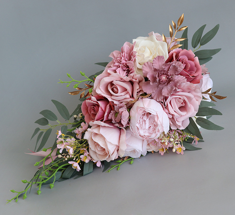 Bouquests Bridal Bouquet Wedding Accessories Handmade Flowers Wedding Party Decorations 48*22cm