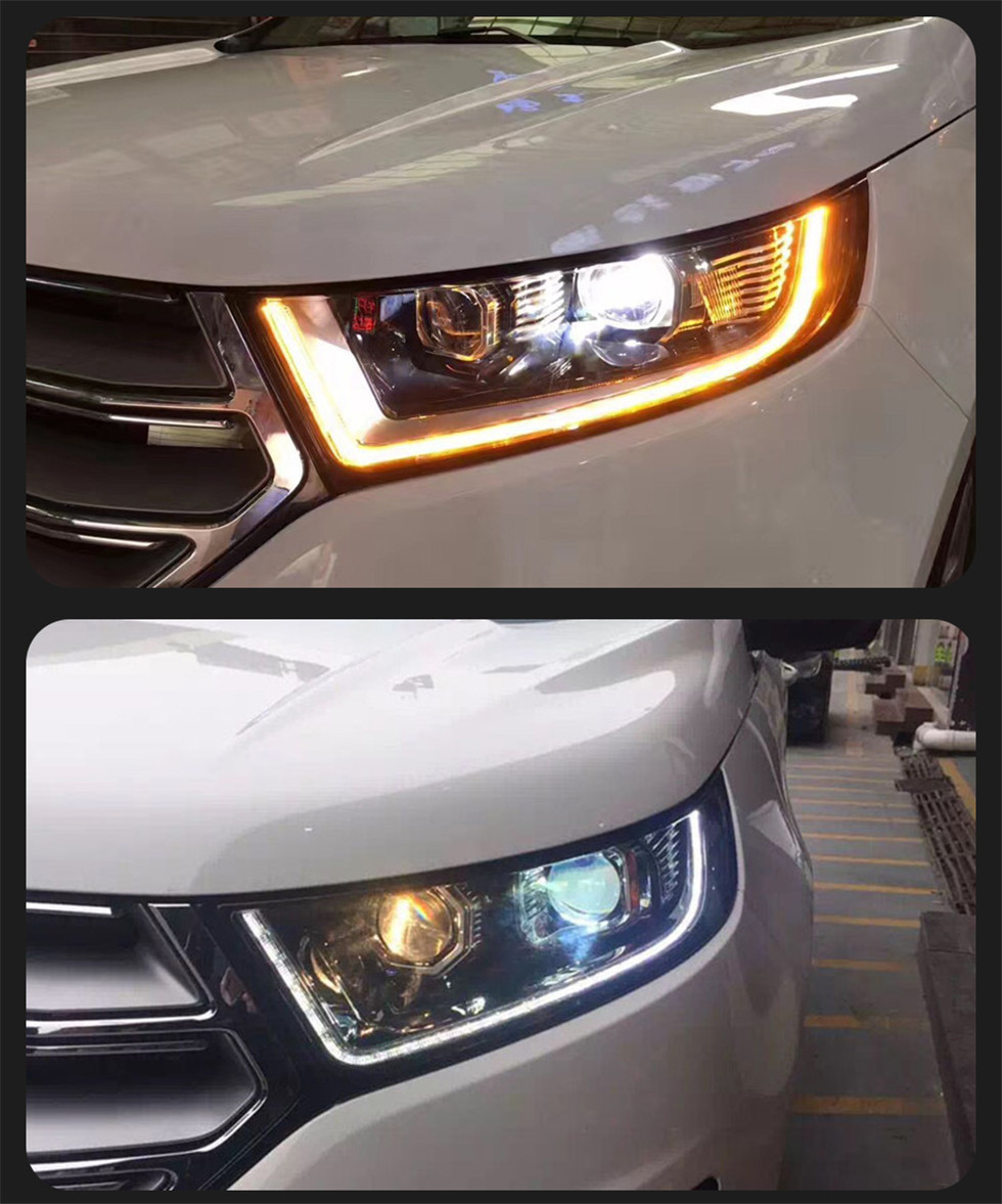 Headlight All LED For Ford Edge 20 15-20 19 DRL Front Lamp Upgrade High Low Beam Running Light Turns Signal