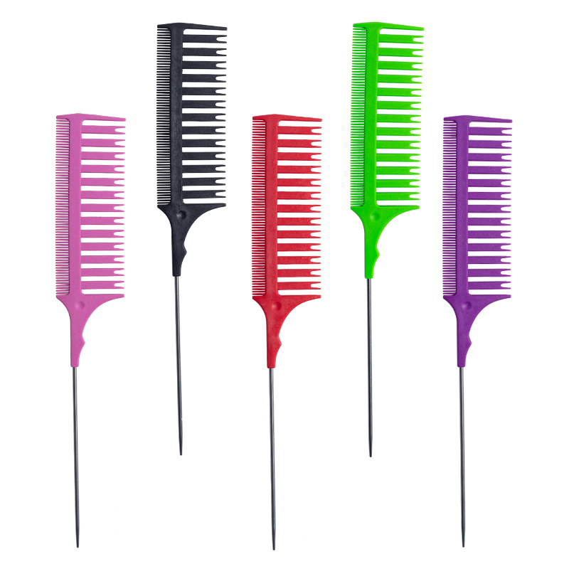 Professional Hair Comb Hair Dyeing Highlight Hair Brush Fish Wide Tooth Zone Comb Barber Hairdressing Comb Hair Styling Tool 2468