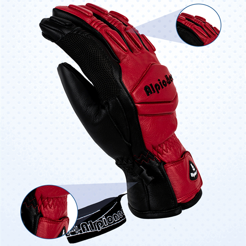 Sports Gloves Ski Waterproof Leather Snowboard Mitten Winter Snow Men Professional Skiing Snowmobile Motorcycle 230821