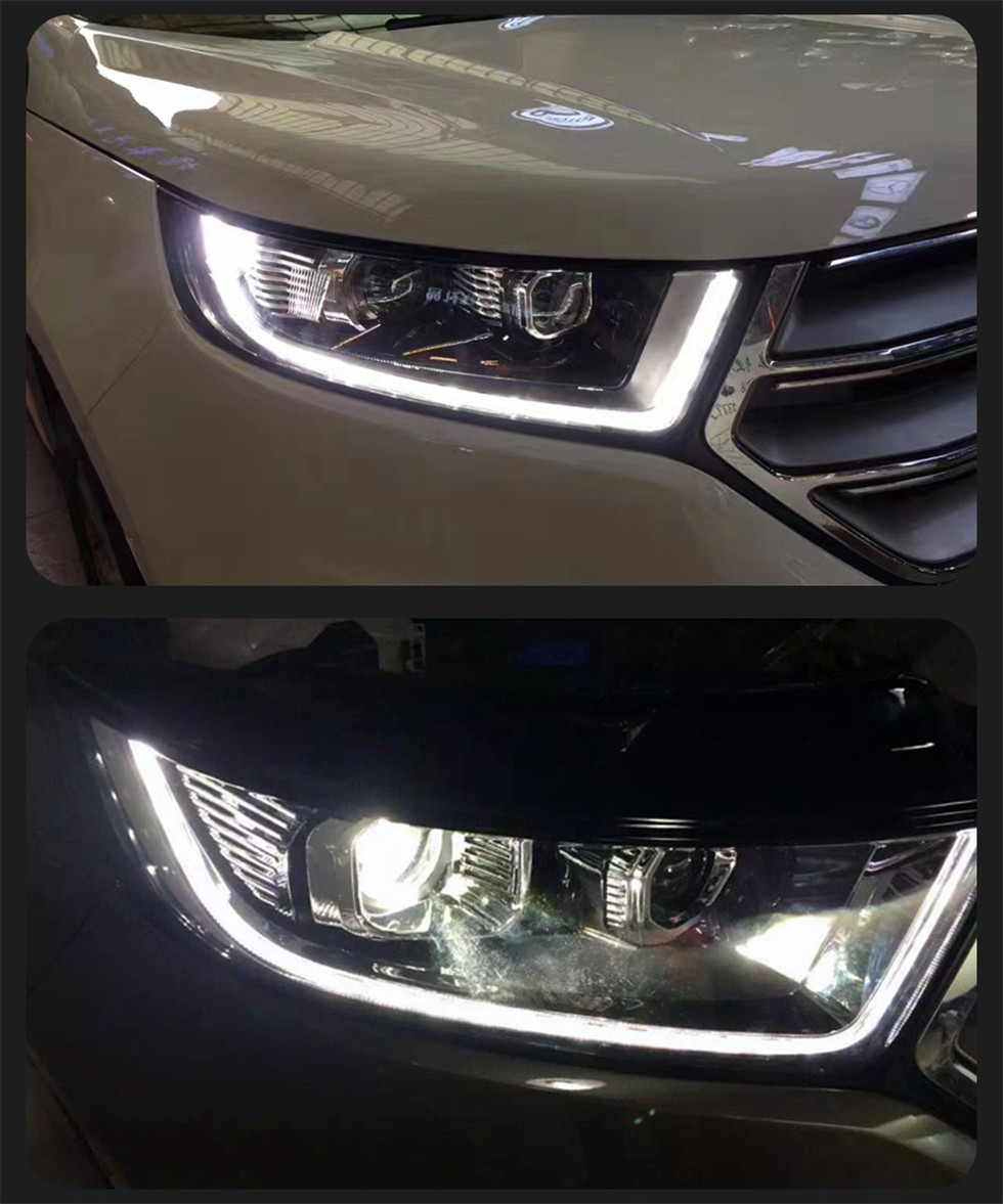 Car Lights For Ford EDGE 20 15-20 19 Headlight Assembly LED Driving Lights High Beam Lens Turn Signal Lighting Accessories