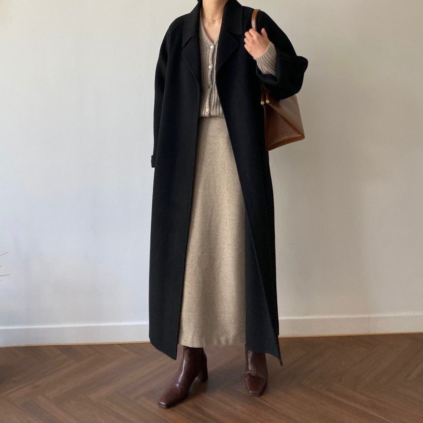 Womens Wool Blends Autumn Korean Version Solid Color Loose Fitting Long Woolen Coat Women 230818