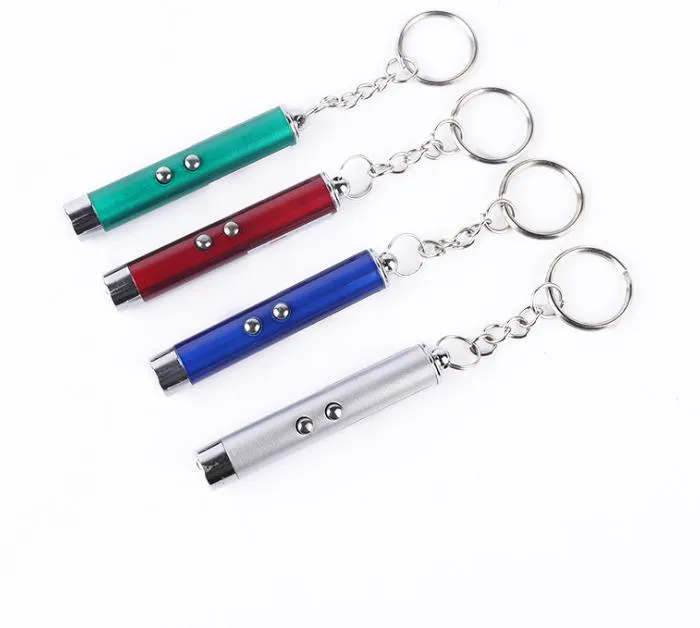 2021 Supplies Home & Gardenmini Red Laser Key Chain Funny Led Light Pet Cat Toys Keychain Pointer Pen Keyring For Cats Training Play Toy LL