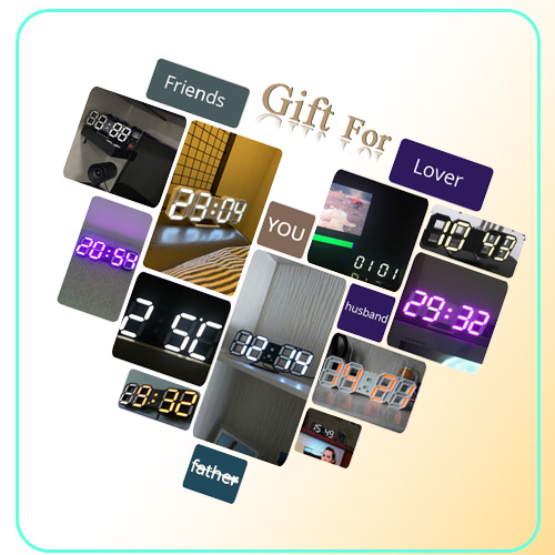 Wall Clocks Watch Clock 3D Led Lighting Digital Modern Design Living Room Decor Table Alarm Night Light Luminous Desktop
