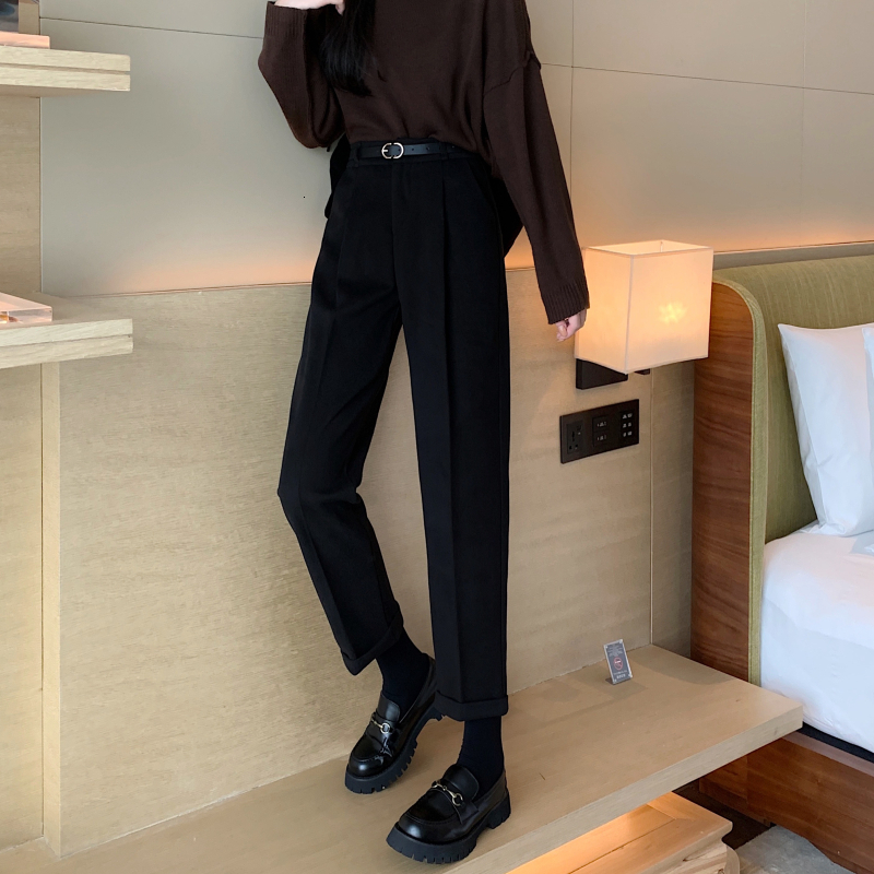 Women's Jeans N5115 high waist slim straight pants warm casual trousers jeans 230821