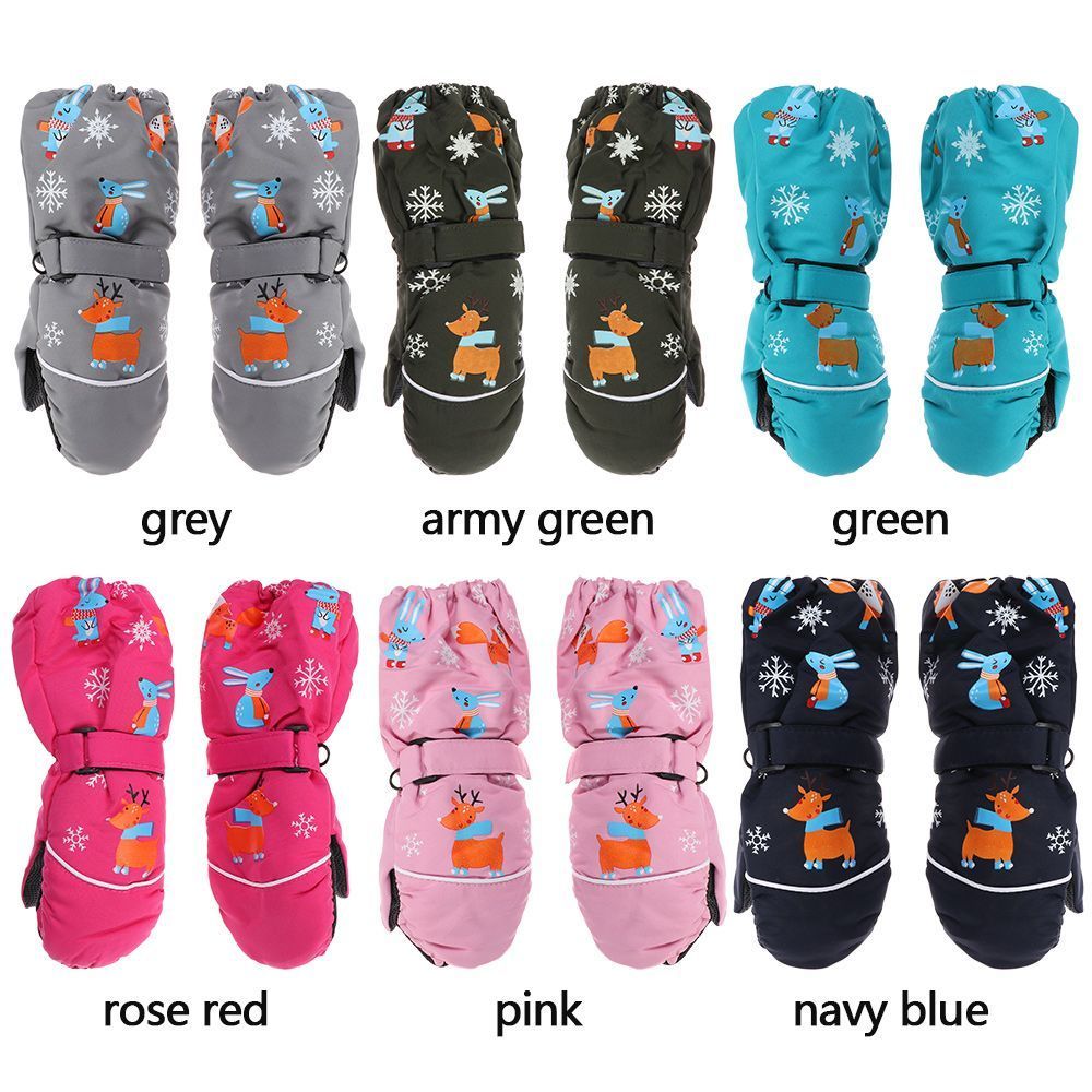 Sports Gloves Cute Cartoon Winter Children Ski Thick Warm Non slip Mittens Waterproof Windproof Outdoor 230821