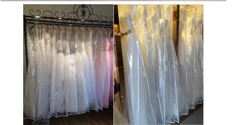 Cheap Selling Fashion See Through Wedding Dress Bags White Wedding Accessory Packaging Bags Wedding Dress Garment ZZ