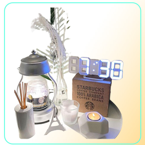 Wall Clocks Watch Clock 3D Led Lighting Digital Modern Design Living Room Decor Table Alarm Night Light Luminous Desktop