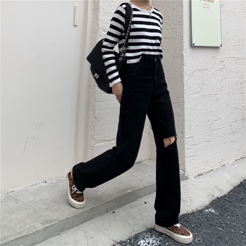 Women's Jeans N3523 Jean's high waist straight pants loose slim all match jeans 230821