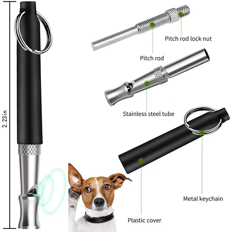 Dog Training Obedience High Frequency Pet Ultrasonic Whistle With Lanyard Stop Barking Bark Control s Deterrent Puppy Adjustable Flute LL