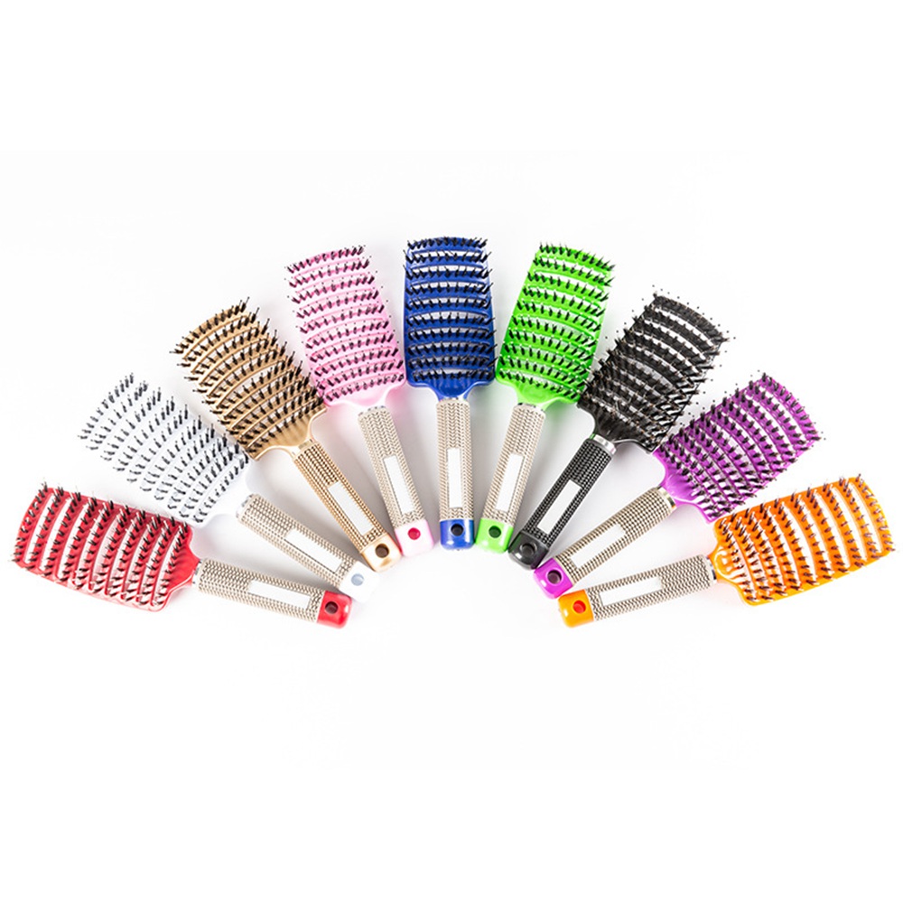Hair Brush Scalp Massage Comb Hairbrush Bristle&Nylon Women Wet Curly Detangle Hair Brush for Salon Hairdressing Styling Tools 2464