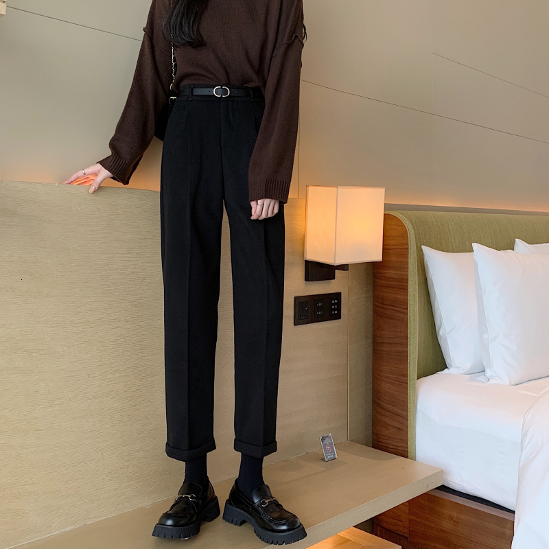 Women's Jeans N5115 high waist slim straight pants warm casual trousers jeans 230821