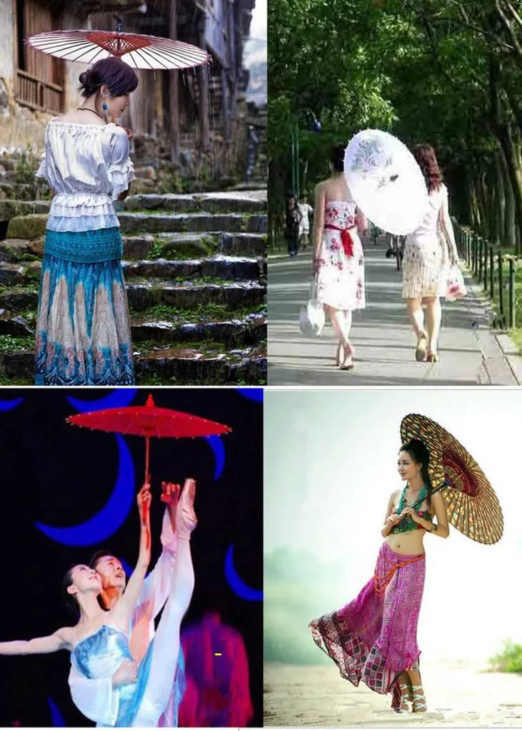 Fans Parasols Wholesale White Paper Umbrellas Bridal Wedding Parasols Chinese Style Mini Craft Umbrella DIY Painting ZZ