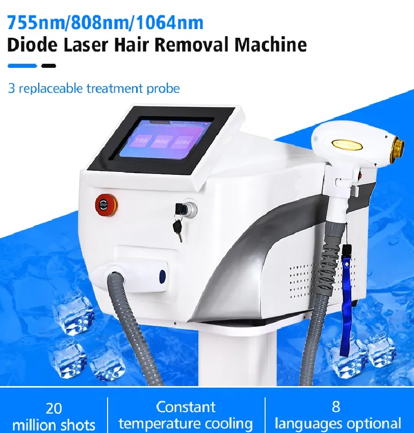 Painless 808nm Diode Laser Hair Removal Equipment - Skin Rejuvenation & Picosecond Laser Tattoo Removal, Electrolysis Hair Removal Device