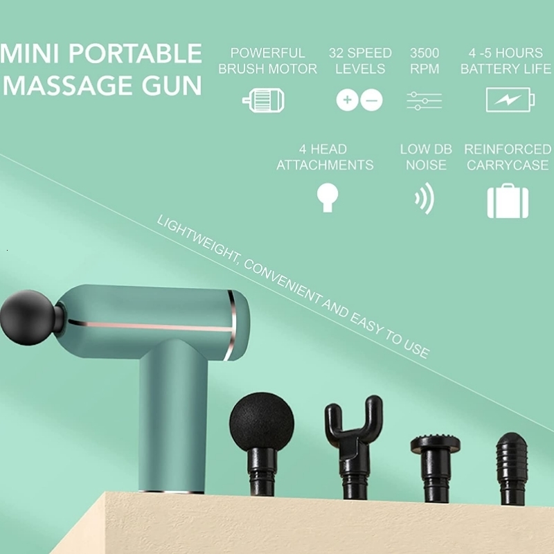 Full Body Massager Mini LCD Massage Gun 32 Speed Touch Screen Deep Tissue Percussion Smart Hit Fascia Gun For Muscle Relaxation Pain Relief Fitness 23