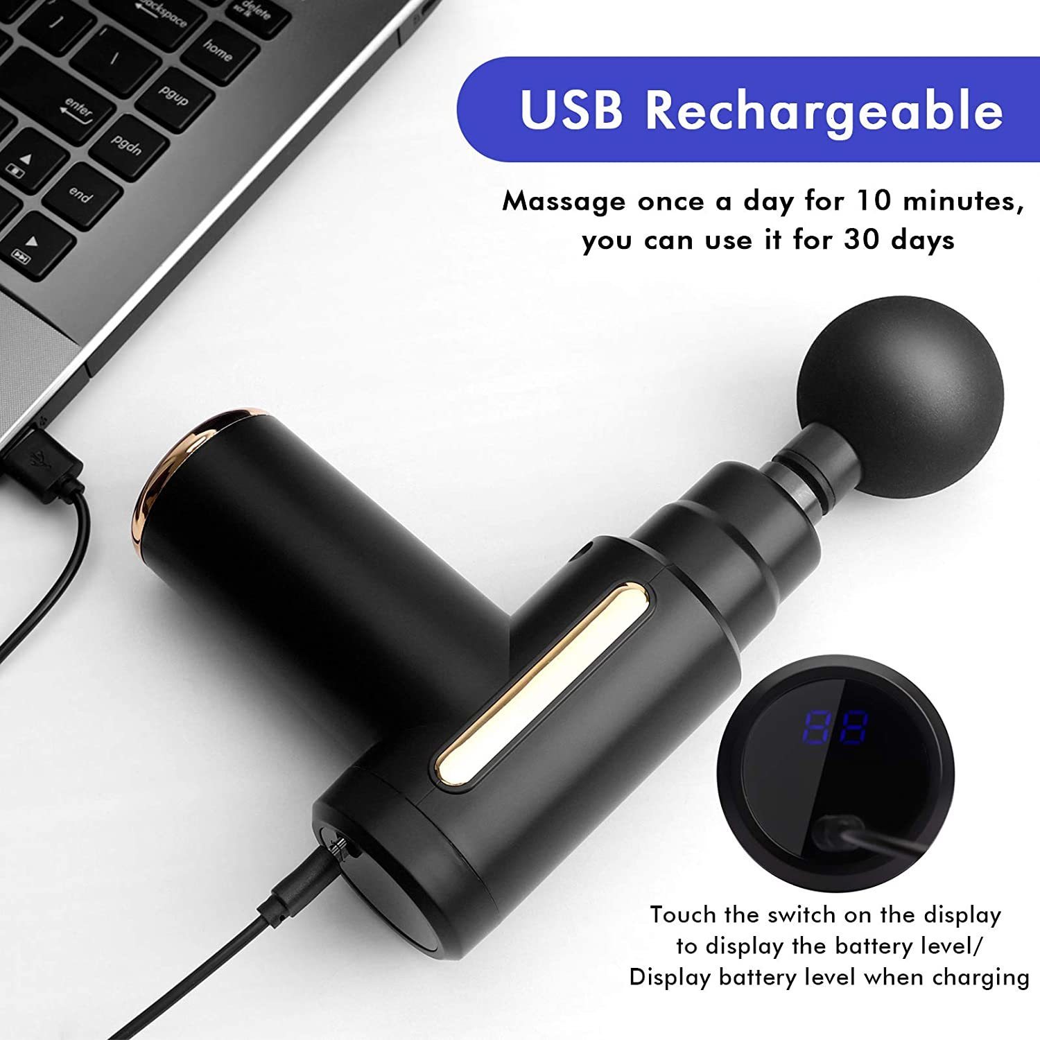 Full Body Massager Fascia Gun Portable Massage Gun 6 Gear Vibration Rechargeable Electric Compression Massager Deep Relax Muscle Pain Relief 230821