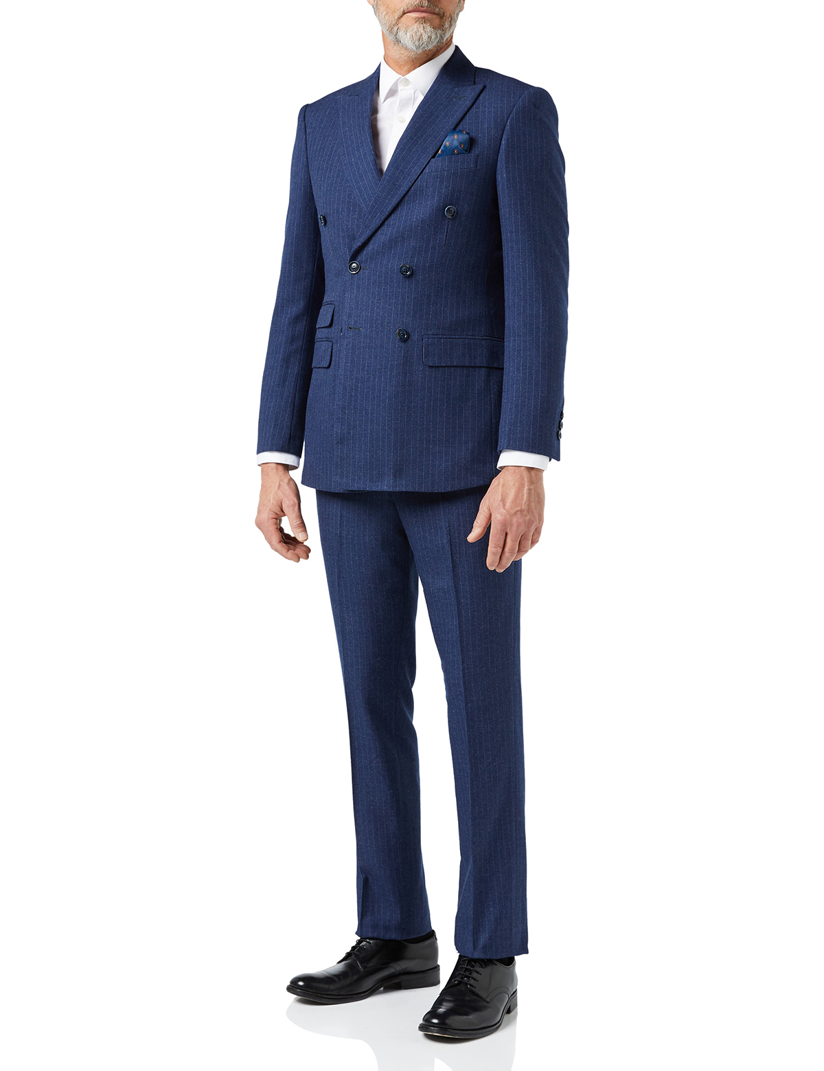 Autumn Pinstriped Men Wedding Suits Slim Fit Tuxedos Double Breasted Groom Wear Blazer Vest Pants Custom Made