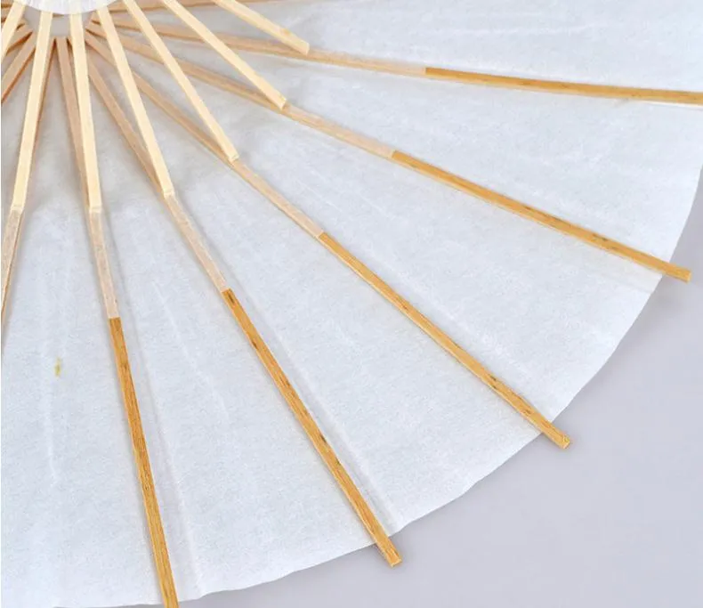 Fans Parasols Wedding Bride Parasols White Paper Umbrella Wooden Handle Japanese Chinese Craft 60cm Diameter UmbrellasZZ