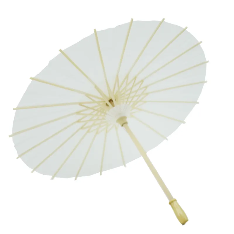 White Paper Umbrellas Bridal Wedding Parasols Chinese Style Mini Craft Umbrella DIY Painting Wedding UmbrellaZZ
