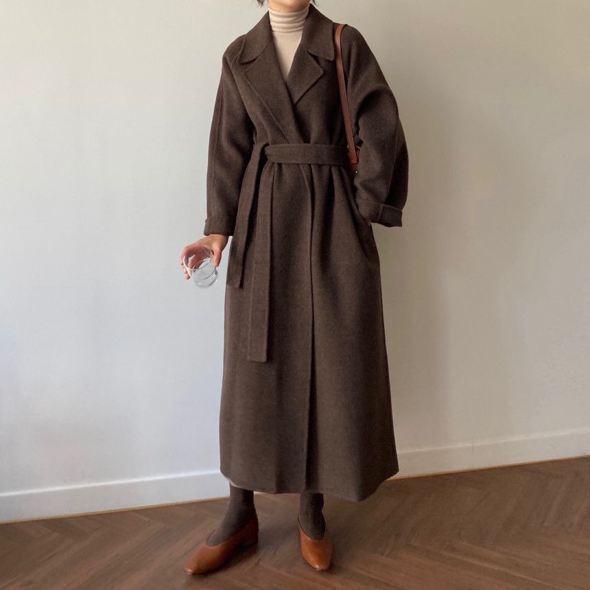 Womens Wool Blends Autumn Korean Version Solid Color Loose Fitting Long Woolen Coat Women 230818