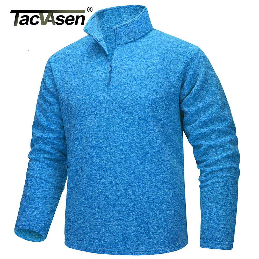 Men's Hoodies Sweatshirts TACVASEN 1/4 Zipper Collar Spring Fleece Sweaters Mens Warm Sweatshirts Breathable Casual Sports Hiking Turtleneck Pull
