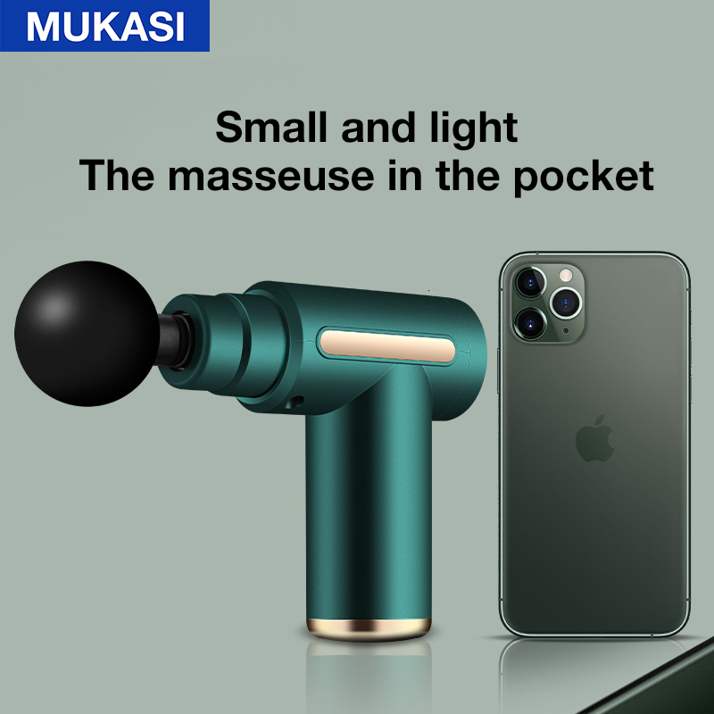 Full Body Massager MUKASI Portable Muscle Massage Gun LCD Display Fitness Massager Vibrator Percussion Pistol for Back and Neck Pain Relief 230821