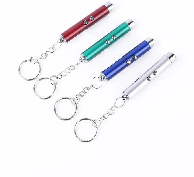 2021 Supplies Home & Gardenmini Red Laser Key Chain Funny Led Light Pet Cat Toys Keychain Pointer Pen Keyring For Cats Training Play Toy LL
