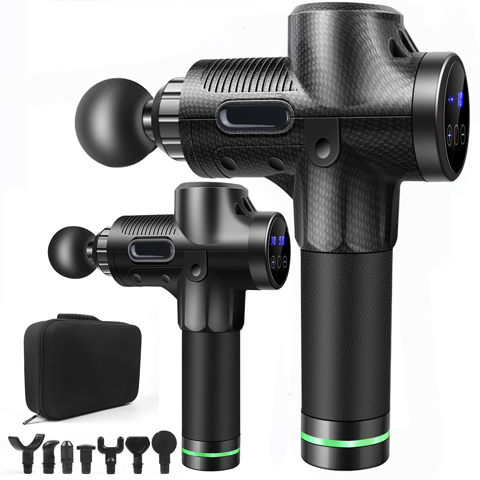 Full Body Massager 30 Speed 7 Heads Neck Pain Massager Deep Tissue Muscle Massager Relax Body Massage Gun LCD Display Fascia Gun 230821