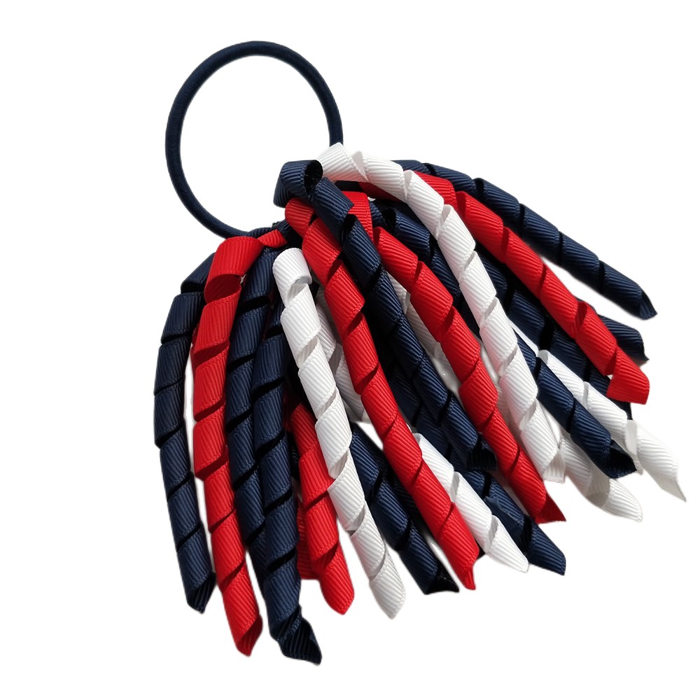 Woman Girl Korker Elastic Hairband Headwear Curl Tassel Ribbons Ponytail Holder Streamers Plain Colour 5Inch Corker Hair Bows Clips Rope PD002