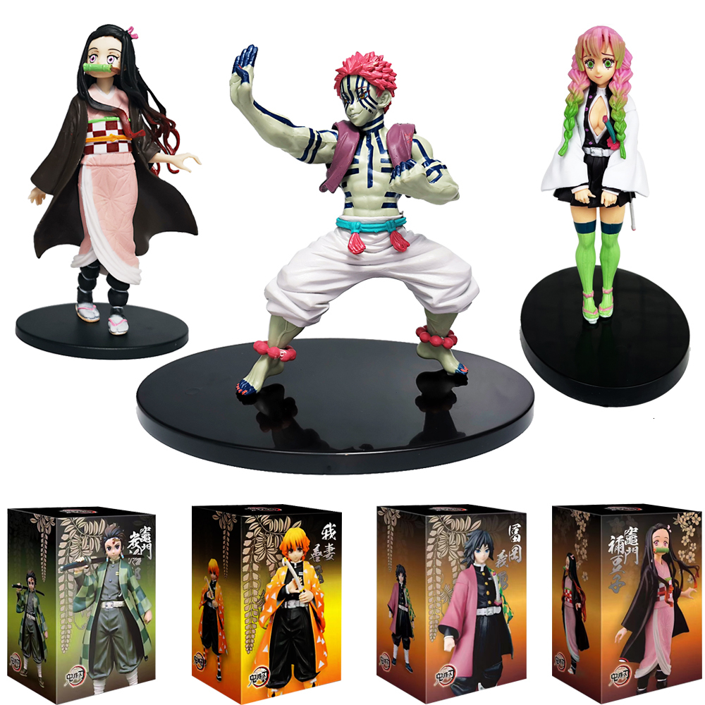 Toy Figures Figurine Demon Slayer Figure Kamado Tanjirou Action Figura Anime Agatsuma Zenitsu Nezuko Warrior No Yaiba Kimetsu PVC Model Toys 230821