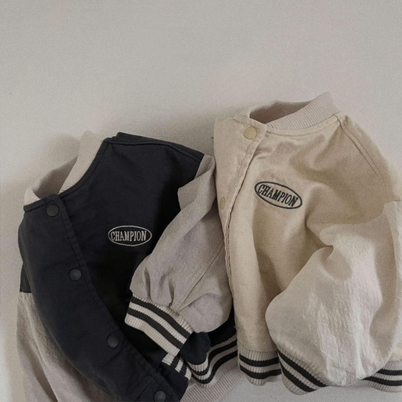 Jackets Spring Autumn Children Fashion Splicing Casual Baseball Coats Boy Girl Baby Letter Long Sleeve Tops Kid Sports Cotton Jacket 230817