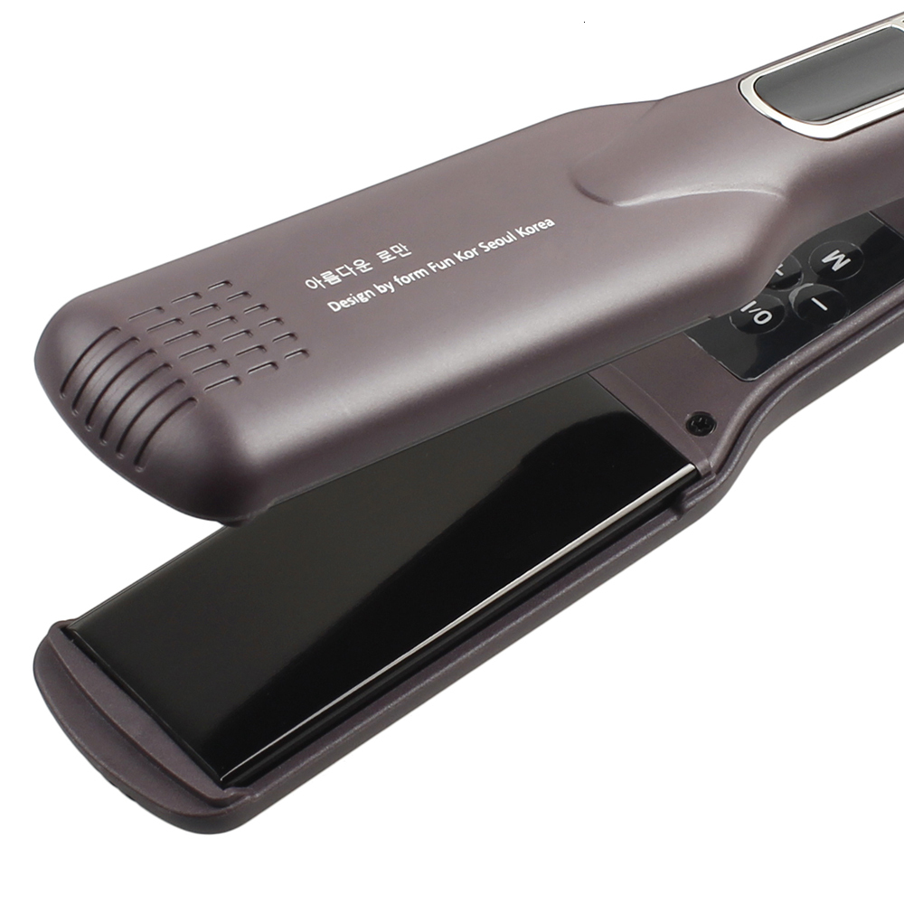 Hair Straighteners Korean Hair Straightener Keratin Treatment Floating Wide Plate Ceramic Flat Iron Dual Voltage Hair Curling Iron Salon Styler 230821