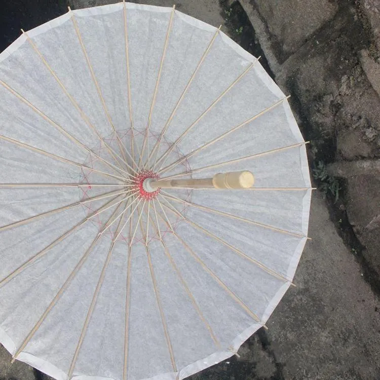 Fans Parasols Wholesale White Paper Umbrellas Bridal Wedding Parasols Chinese Style Mini Craft Umbrella DIY Painting ZZ