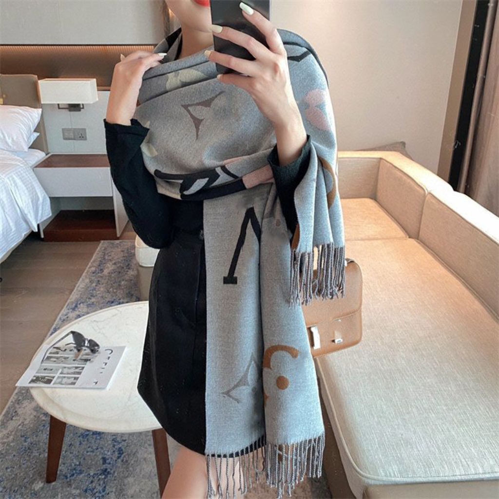 Designer Scarves Brand V Cashmere Thick Shawl Women Winter Wram Pashmina Long Wraps Hijab with Tassel Bufanda Foulard