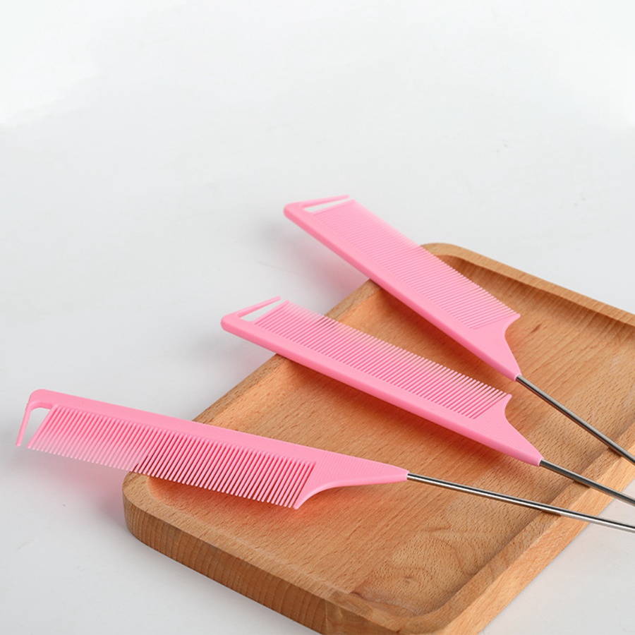 Professional Pointed Tail Hair Comb Anti-static Hair Dye Brush Barber Steel Needle Comb Salon Hairdresser Barber Accessories 2453
