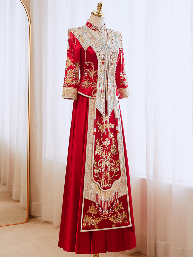 China Traditional Trend Hanfu Xiuhe Costume Oriental Wedding Ceremony Wear Chinese Bridal Dress Classic Ancient Unique Costume