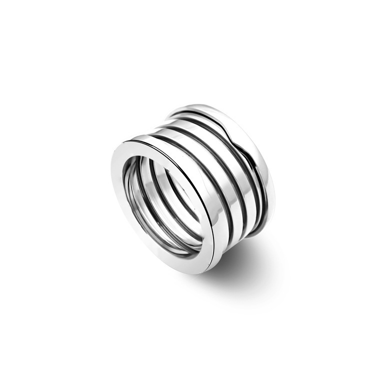 Top quality Classic brand silver/gold/rose color spring Rings For woman jewelry Men Love jewelry 18k gold Titanium steel Wide version gift wholesale