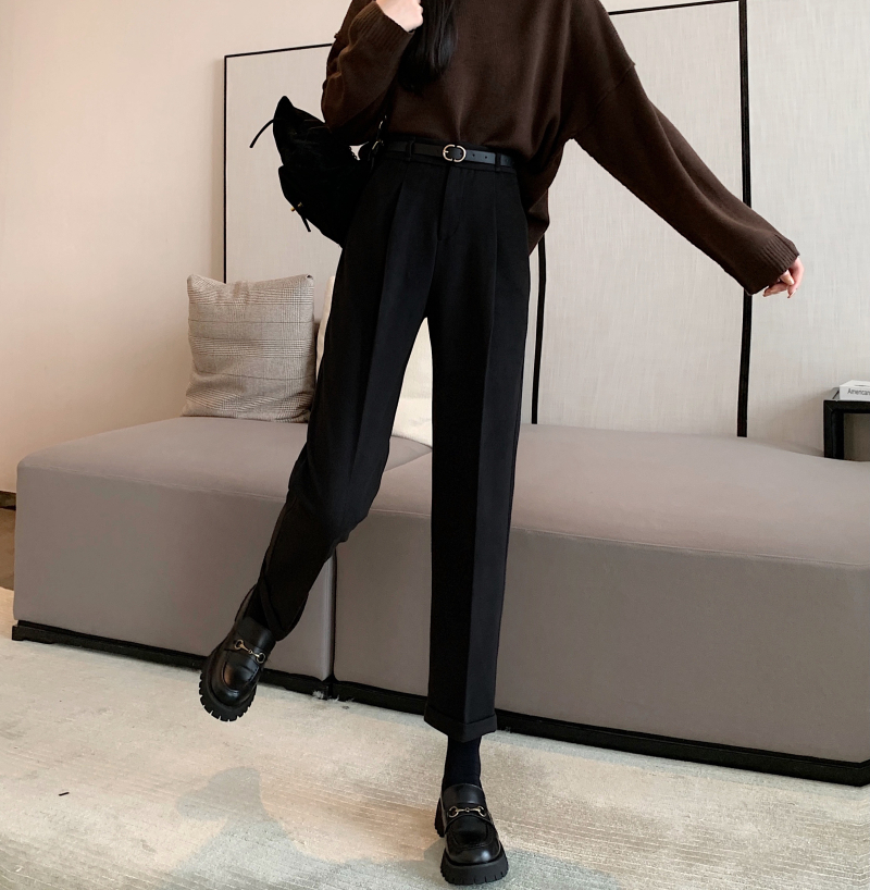 Women's Jeans N5115 high waist slim straight pants warm casual trousers jeans 230821
