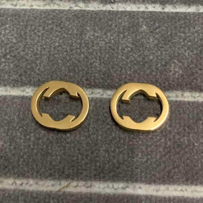 Cold Color Luxury Women Fashion Earrings Simple Hollow G Letter Stud Top Quality Engagement Earring Wholesale