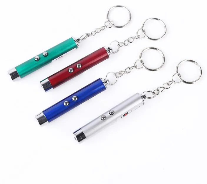 2021 Supplies Home & Gardenmini Red Laser Key Chain Funny Led Light Pet Cat Toys Keychain Pointer Pen Keyring For Cats Training Play Toy LL
