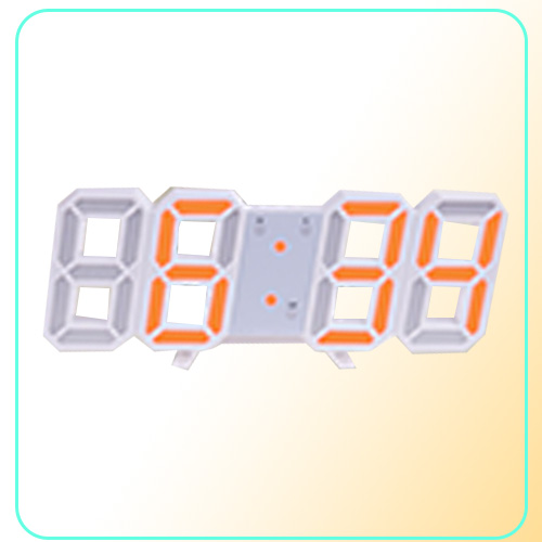 Wall Clocks Watch Clock 3D Led Lighting Digital Modern Design Living Room Decor Table Alarm Night Light Luminous Desktop