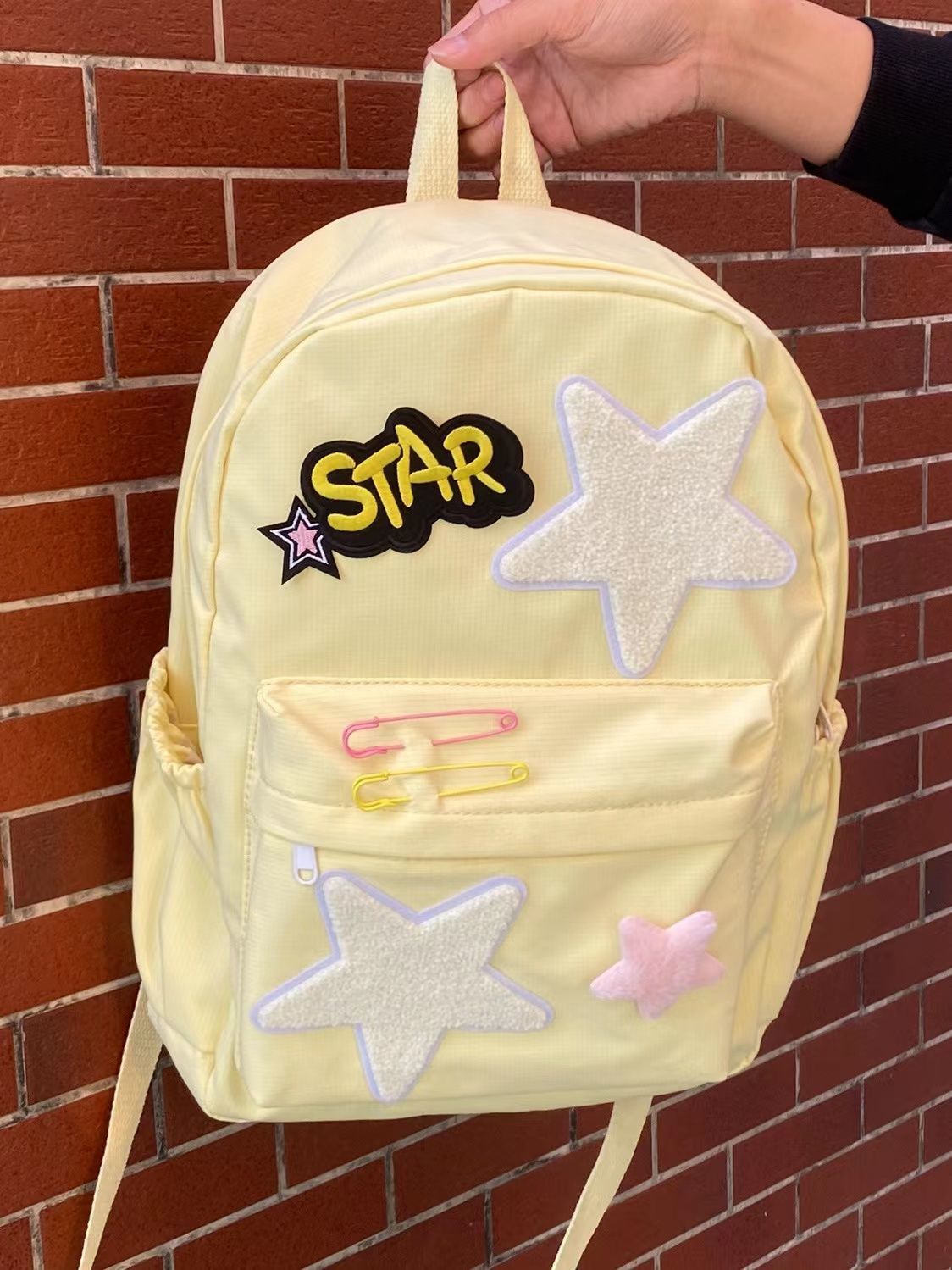 School Bags LEFTSIDE Women s Casual Backpack Cute Five Pointed Stars Book for Teenagers Girls Students Korean Style Back Pack 230821