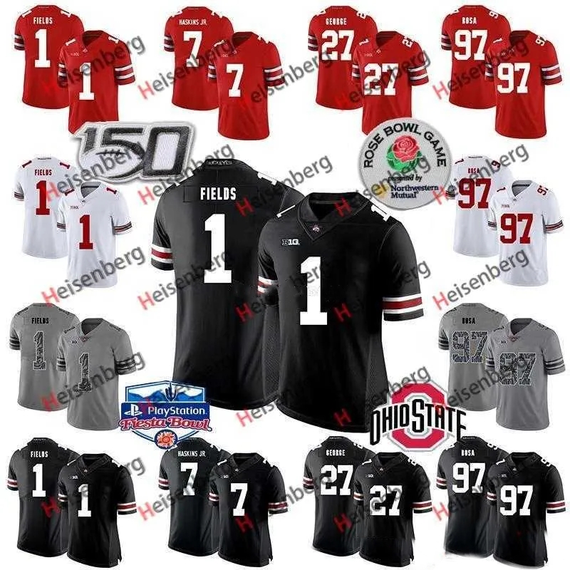 Ohio State Buckeyes Football Jerseys 1 Justin Fields 2 Chase Young 7 Dwayne Haskins Jr. 27 Eddie George 97 Nick Bosa 15 Elliott Fiesta Bowl