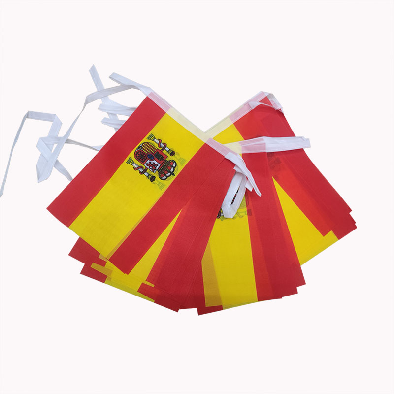 14 x 21 CM Spian String Flag 7 Meters 25 Pieces/Set Spain Bunting Banner